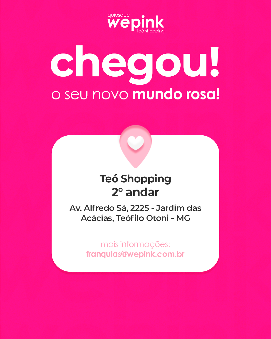 Wepink inaugura quiosque no Teó Shopping e apresenta nova experiência em beleza e bem-estar